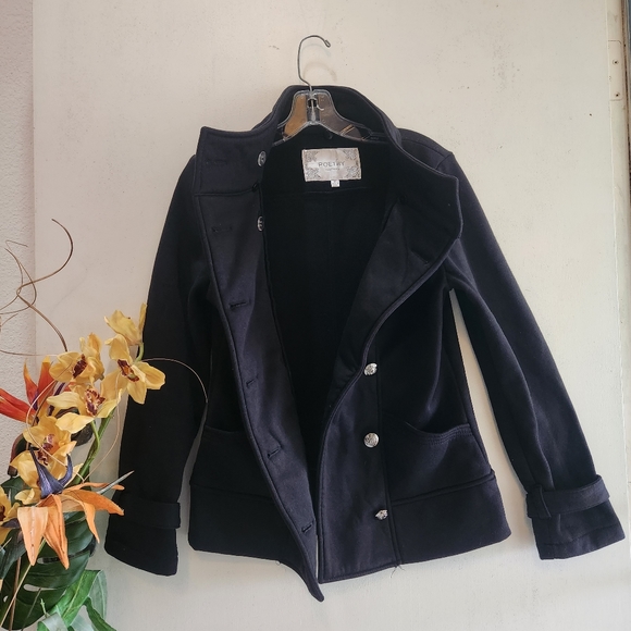 Poetry Clothing Black Double Breasted Medium EUC Jacket - Picture 6 of 14